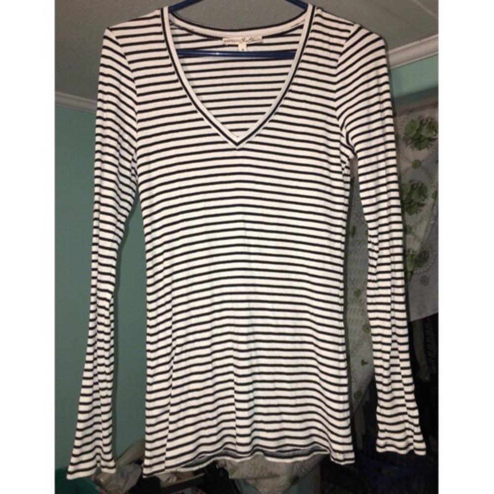 Striped long sleeve blouse